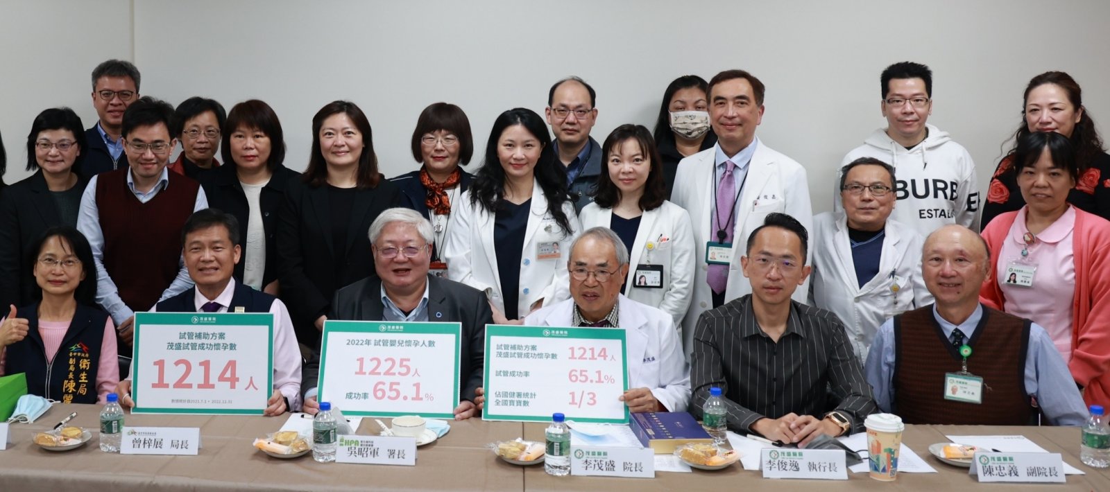 國健署吳昭軍署長前排左3參訪茂盛醫院.採納李茂盛院長前排左4建言