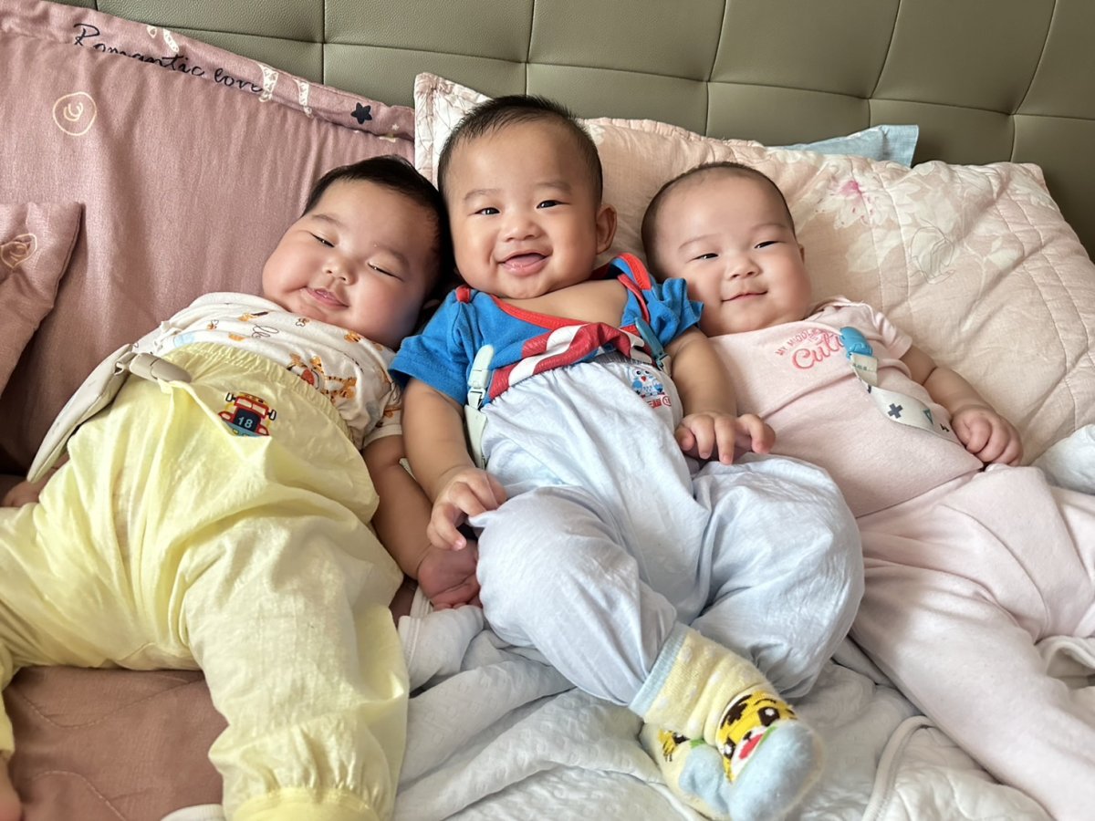 28歲李小姐8年來因輸卵管阻不孕經茂盛醫院試管療程今年5月在產下3個龍寶寶