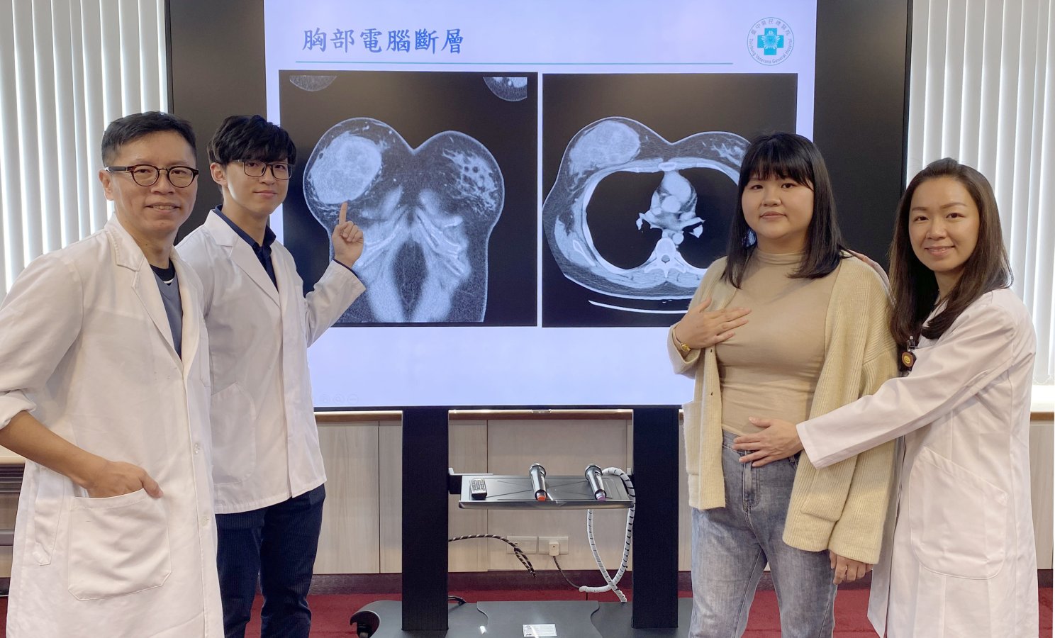 臺中榮總整形外科乳房外科婦女醫學部團隊共同照護陳小姐右2在孕期切除右乳房